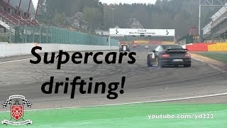 Supercars drifting at Spa  GT3 GT2 GTR C6 Z06 458 M135i Scuderia [upl. by Adnaram]