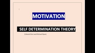 Self Determination theory [upl. by Arreis]