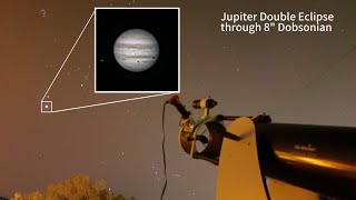 Double Eclipse on Jupiter with GRS visible through 8quot Dobsonian [upl. by Meda33]