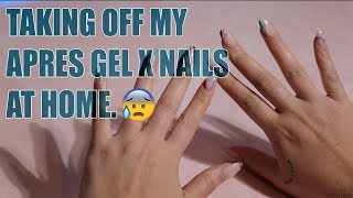 Taking Off My Apres Gel X Nails At Home 😰 [upl. by Aztirak]