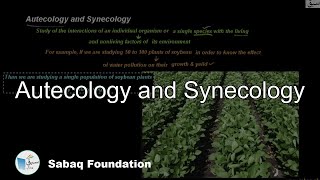 Autecology and Synecology Biology Lecture  Sabaqpk [upl. by Ahsieyn]