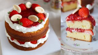 Youll love this recipe Victoria Sponge Cake 디저트맛집 스타일 빅토리아 케이크 만드는 법 [upl. by Elocn407]