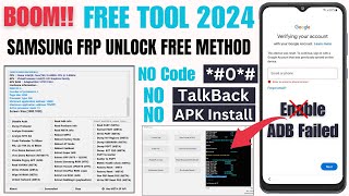 Samsung FRP Bypass Very Easy Method 2024  Enable ADB File Fix No Code 0 New Free Trick [upl. by Assiren]