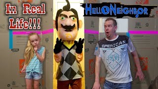 Hello Neighbor in Real Life Squishy Scavenger Hunt Game in Huge Box Fort Maze [upl. by Airehc]