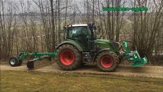 Wegeunterhalt mit HENTechnologie Anbaugrader AG 250 und Frontanbaurüttelplatte [upl. by Rimidalv]