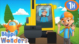 Blippis Excavator Song  1 Hour of Excavators with Blippi  Educational Cartoons for Kids [upl. by Eunice84]