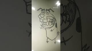 Courage The Cowardly Dog shortvideo drawing cartoon trending [upl. by Holtz]