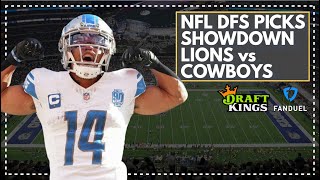 NFL DFS Picks for Saturday Night Showdown Lions vs Cowboys FanDuel amp DraftKings Lineup Advice [upl. by Nottus]