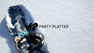 K2 PARTY PLATTER DIRECTIONAL SNOWBOARD  20202021 [upl. by Ahseret300]