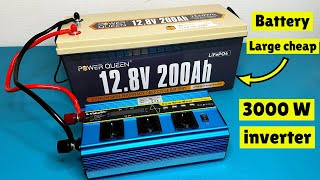 12v inverter 3000W test with maximum continuous discharging current 200ah battery [upl. by Onahpets]