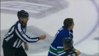 Boris Valabik vs Rick Rypien Dec 10 2009  Canucks TV feed [upl. by Atteynad372]