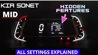 KIA Sonet HTX MID Explained in Detail  Hidden Features  Settings  Instrument cluster settings [upl. by Conroy]