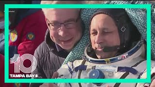 NASA astronaut returns to Earth with Russian cosmonauts after recordsetting mission [upl. by Hauck370]