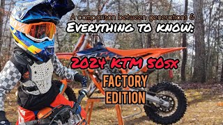 Everything to know the new 2024 KTM 50sx Factory Edition  a comparison between old and new [upl. by Henry]