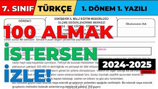 7 Sınıf Türkçe 1 Dönem 1 Yazılı  2024 2025  MEB Örnek Senaryo açık uçlu sorular [upl. by Tniassuot]