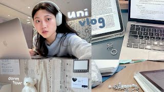 uni vlog 🎧 new semester productive school routine 8AM lectures desk tour aespa dance 🎶 [upl. by Potter]