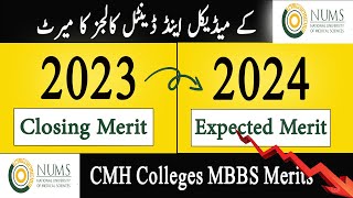 NUMS Last Year Closing Merit  NUMS Expected Merit 2024  CMH Medical and Dental Colleges Merit Key [upl. by Bremer]