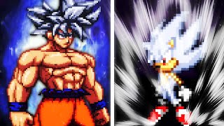 Ultra Instinct Goku vs Hyper Sonic  Sprite Animation Animation by Yazan Animations [upl. by Dhar948]