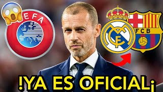 ¡YA ES OFICIAL ¡LA UEFA LO ACABA DE CONFIRMAR ¡GRAN ENFADO DEL MADRID  NOTICIAS REAL MADRID HOY [upl. by Magdaia913]