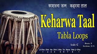 Keharwa Taal  Scale C  140 bpm Tabla loops [upl. by Anibor]