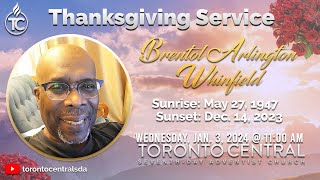 Thanksgiving Service for Brentol Arlington Whinfield  January 3 2024  1100 AM [upl. by Hanni]