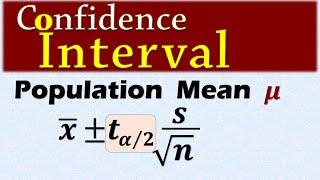 Confidence Interval for a population mean  t distribution [upl. by Ruhtra]