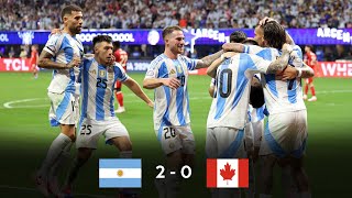 SUFRIDO DEBUT DE ARGENTINA EN LA COPA AMERICA ARGENTINA 2 CANADA 0  RESUMEN  ANALISIS [upl. by Yllen]