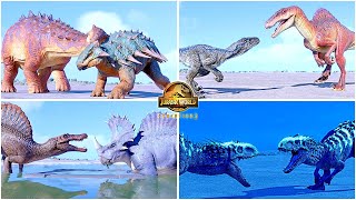 All Hybrid Dinosaurs Social Interactions 🦖 Jurassic World Evolution 2 Secret Species Pack Animations [upl. by Nilpik]