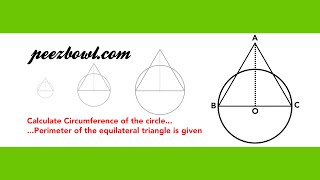 Calculate Circumference of a Circle from Perimeter of an Equilateral Triangle [upl. by Wymore556]