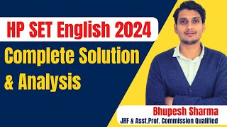 HP SET English 2024 Complete Solution Discussion  HP SET English 2024 Question Paper analysis [upl. by Jessen]