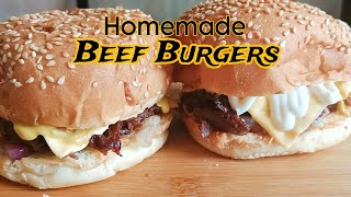 Homemade Beef Burgers  Beef Steak Burgers [upl. by Balbur]