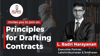 Principles for drafting contracts  L Badri Narayan  Lakshmikumaran amp Sridharan [upl. by Lleroj]