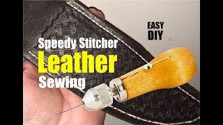 How to sew Leather with the Speedy Stitcher sewing Awl [upl. by Ratna178]