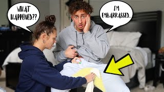 I PEED MYSELF Prank On Girlfriend CUTEST REACTION  Montana amp Ryan [upl. by Eecyal147]