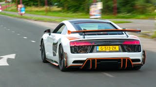 Audi R8 V10 Performance with Capristo Exhaust  LOUD Revs and Accelerations [upl. by Anaujahs]