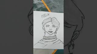 At least I tried to draw Felix I am not such a good drawer  Felix  drawing  shorts  subscribe 💜 [upl. by Dodwell]