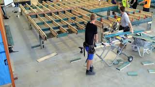 Wesbeam and North Metropolitan TAFE NMTAFE ejoist subfloor timelapse [upl. by Anrapa741]