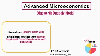 Edgeworth Duopoly Model  Advanced Microeconomics  ECO mania [upl. by Refinnaj]