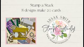 Stamp a Stack  8 designs and they make 20 cards [upl. by Hteboj774]