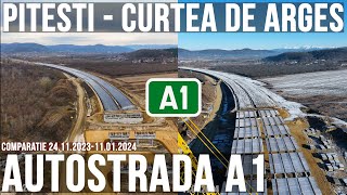 AUTOSTRADA A1 Pitesti  Curtea de Arges  Comparatie 241123110124  Pitesti  Sibiu Sectiunea 5 [upl. by Notsreik]