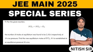 For the given reaction PCl5 ⇌ PCl3  Cl2the number of moles at equilibrium was found to be 26 amp 4 [upl. by Rotkiv]