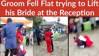 Groom Fell trying to Lift Bride at the Wedding reception [upl. by Ennovart]