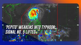 Pepito weakens into typhoon Signal No 5 lifted  TeleRadyo Serbisyo [upl. by Aznerol402]