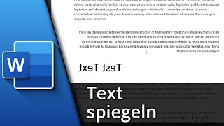 Word Text spiegeln  Schrift spiegeln in Word ✅ Tutorial [upl. by Woolson]