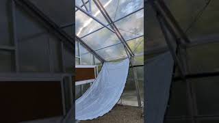 Aluminet shade cloth installation in Greenhouse [upl. by Resaec]