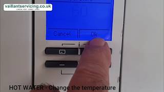 VAILLANT ECOTEC BOILER How to use and change temperatures on the LCD display [upl. by Gilda]