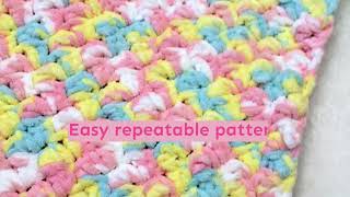 Easy Bernat Baby Blanket Yarn Crochet Pattern Confetti Blanket [upl. by Banquer]