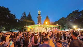 Japan Summer Bon Odori dance walking tour [upl. by Hnacogn]