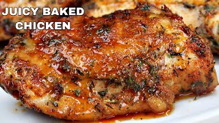 Youll Never Bake Chicken Thighs Any Other Way  Juicy OVEN Baked Chicken [upl. by Slotnick]