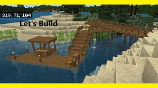 Old Lady plays Minecraft Building a Diagonal Bridge and Docks [upl. by Patton]